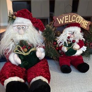 Festive Santa Claus Holiday Decor Set - Red and Green